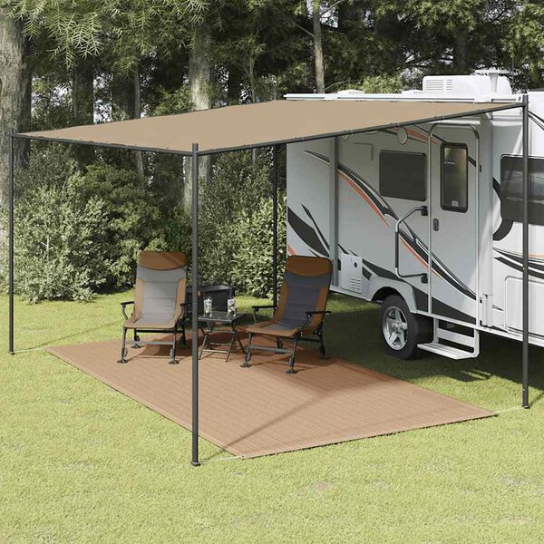 vidaXL Tappeto da Tenda 200x400 cm Grigio Talpa