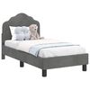 vidaXL Struttura letto per bambini con testata Grigio Scuro Velluto