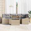 vidaXL Set Divano da Giardino 7 pcs Beige Poly Rattan