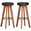 vidaXL Sgabelli da Bar 2 pz in Vera Pelle e Legno Massello di Acacia