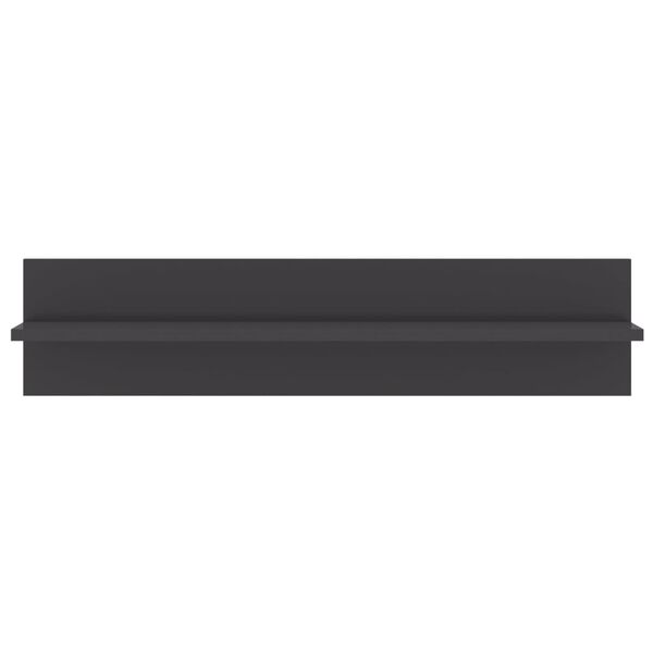 vidaXL Mensole Parete 4pz Grigio Lucido 80x11,5x18cm Legno Multistrato