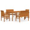 vidaXL Set da Pranzo per Esterni 5pz con Cuscini Legno Massello Acacia