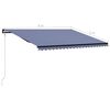 vidaXL Tenda da Sole Retrattile Sensore Vento LED 500x300cm Blu Bianco