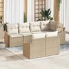 vidaXL Set Divano da Giardino 7 pcs Beige Poly Rattan