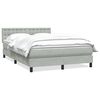 vidaXL Giroletto a Molle con Materasso Grigio Chiaro 160x210cm Velluto