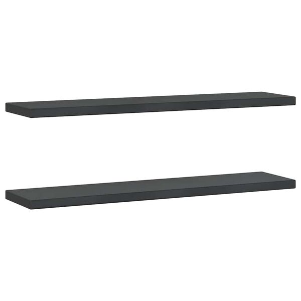 vidaXL Mensole a Muro 2 pz 100x23,5 cm Nero in Acciaio Inossidabile