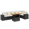 vidaXL Set Divani da Giardino con Cuscini 7pz Nero Polyrattan