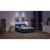 vidaXL Letto a molle con materasso con led Blu 140 x 190 cm Tessuto