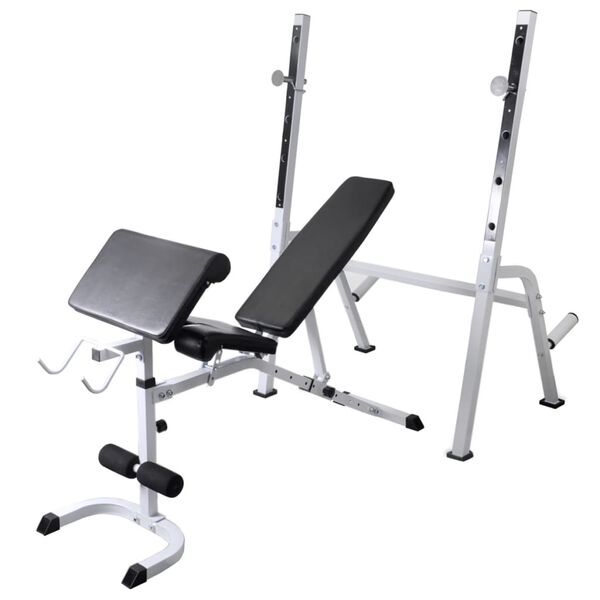 vidaXL Panca Multifunzione con Rack Bilanciere e Set Manubri 120 kg