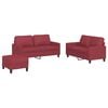 vidaXL Set di Divani 3 pz con Cuscini Rosso Vino in Similpelle