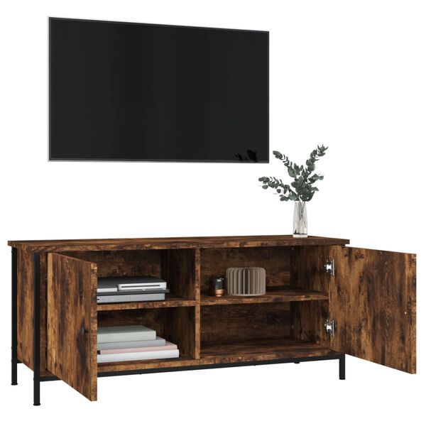 vidaXL Mobile TV con Ante Rovere Fumo 102x35x45 cm Legno Multistrato