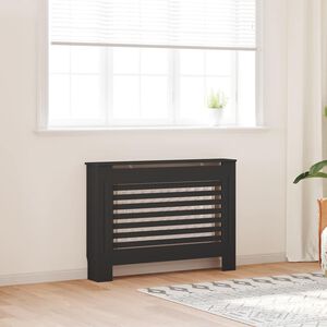 vidaXL Copertura per Radiatore Nera 112x19x81,5 cm in MDF