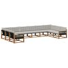 vidaXL Set di divani da esterno 10 pz Naturale e Grigio Chiaro