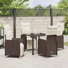 vidaXL Set da Pranzo per Giardino 5 pcs Marrone Poly Rattan
