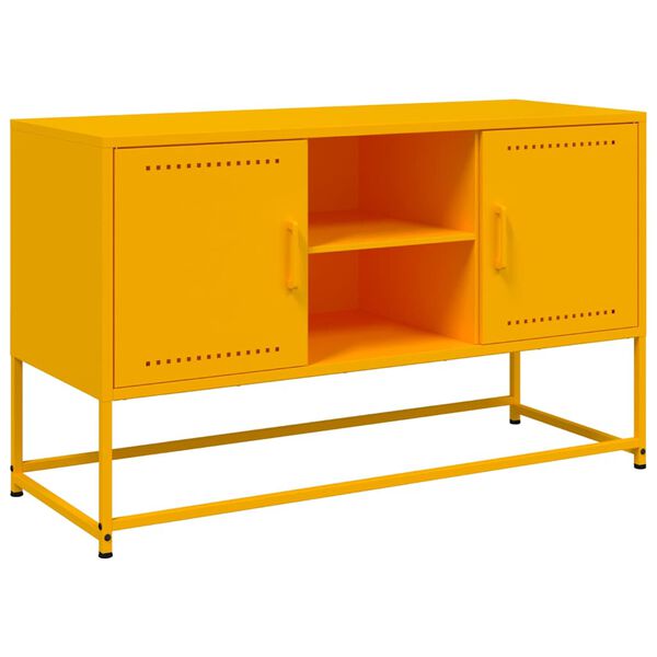 vidaXL Mobile TV Giallo Senape 100,5x39x60,5 cm in Acciaio
