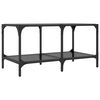 vidaXL Tavolino con Piano in Vetro Nero 78,5x40x40 cm Acciaio