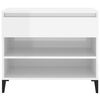 vidaXL Scarpiera Bianco Lucido 70x36x60 cm in Legno Multistrato