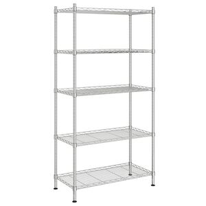 vidaXL Scaffale a 5 Livelli 90x35x180 cm Cromato 250 kg