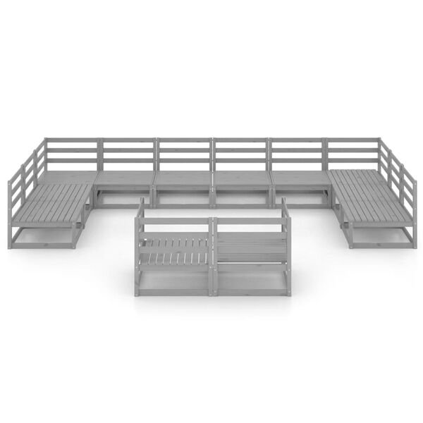 vidaXL Set Divani da Giardino 12 pz in Legno Massello di Pino