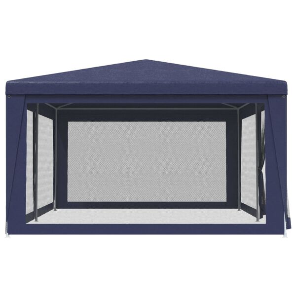 vidaXL Tenda per Feste con 6 Pareti Laterali in Rete Blu 6x4 m HDPE