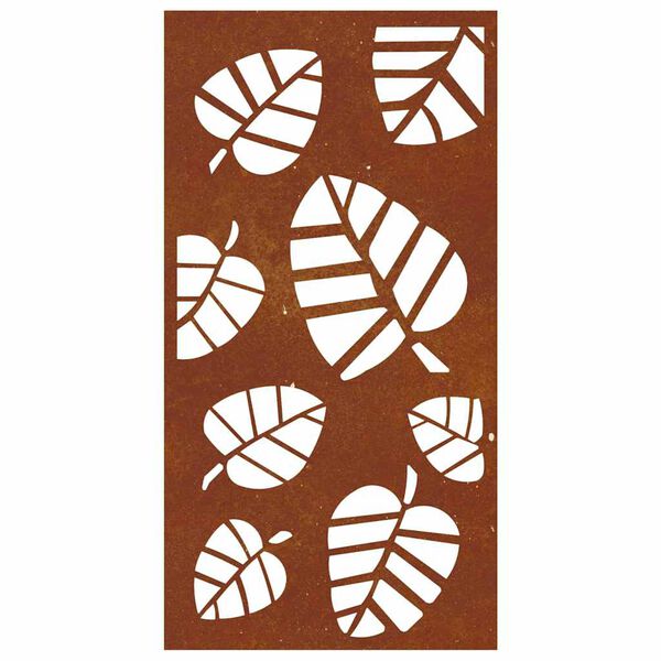 vidaXL Decorazione Muro da Giardino 105x55 cm Foglia Acciaio Corten