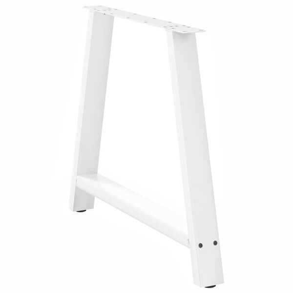 vidaXL Gambe per tavolo da pranzo a forma di A 2 pz bianche 100x(72-73) cm in acciaio
