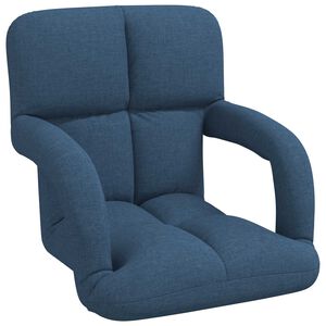 vidaXL Sedia a pavimento regolabile Blu 58 x 62 x 58 cm Tessuto