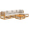 vidaXL Set Salotto Giardino 6pz Cuscini Grigio Chiaro Legno Massello