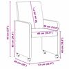 vidaXL Sedie da Pranzo con Ruote 2 pcs Grigio 57 x 66 x 94 cm