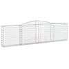 vidaXL Cesti Gabbioni ad Arco 15 pz 400x30x100/120 cm Ferro Zincato