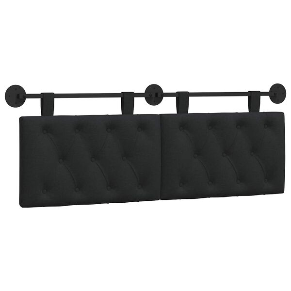 vidaXL Testata appesa Montaggio a parete Nero 150 x 55 x 7 cm Tessuto