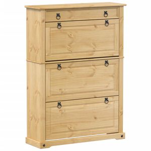 vidaXL Scarpiera Corona 99x32x138 cm in Legno Massello di Pino