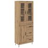 vidaXL Credenza Rovere artigianale 69,5 x 34 x 90 cm Legno multistrato