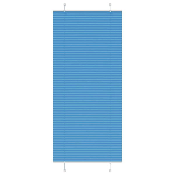 vidaXL Tenda Plissettata Blu 95x200 cm Larghezza Tessuto 94,4 cm