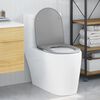 vidaXL Sedile del WC con rilascio rapido Grigio 44 x 36.4 x 3.4 cm
