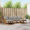 vidaXL Set di divani da esterno 6 pcs Grigio Naturale e Chiaro