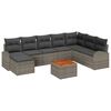vidaXL Set Divano da Giardino 9 pz Grigio polyrattan