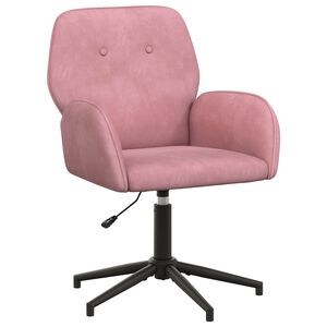 vidaXL Sedia da scrivania girevole 54 x 55 x 90 cm Rosa Velluto