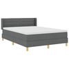 vidaXL Letto a molle con testiera Grigio scuro 200 x 140 cm Poliestere