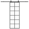 vidaXL Porta Scorrevole con Ferramenta Nera 76x205 cm in Vetro ESG
