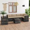 vidaXL Set Divani da Giardino su Pallet 7 pz con Cuscini Massello Pino