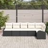 vidaXL Set Divano da Giardino 6 pcs Nero e Bianco polyrattan