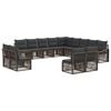 vidaXL Set Divano da Giardino 13 pz 13-Posti Grigio polyrattan