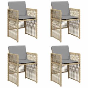 vidaXL Sedie da Giardino con Cuscini 4 pz Beige Misto in Polyrattan