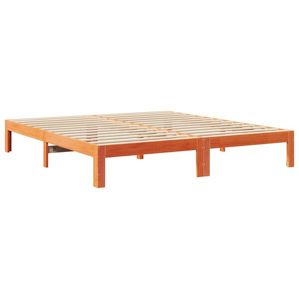 vidaXL Giroletto senza Materasso Marrone Cera 180x200 cm Legno di Pino