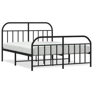 vidaXL Giroletto con Testiera e Pediera Metallo Nero 183x213 cm