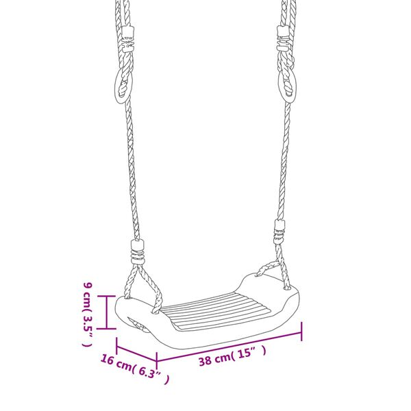vidaXL Seggiolini per Altalena con Corde 2 pz Blu 38x16 cm PE