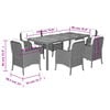 vidaXL Set da Pranzo da Giardino 7 pz con Cuscini in Polyrattan Grigio