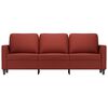 vidaXL Divano a 3 Posti Rosso Vino 180 cm in Similpelle