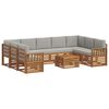 vidaXL Set divani con cuscino 10 pcs Grigio Naturale e Chiaro